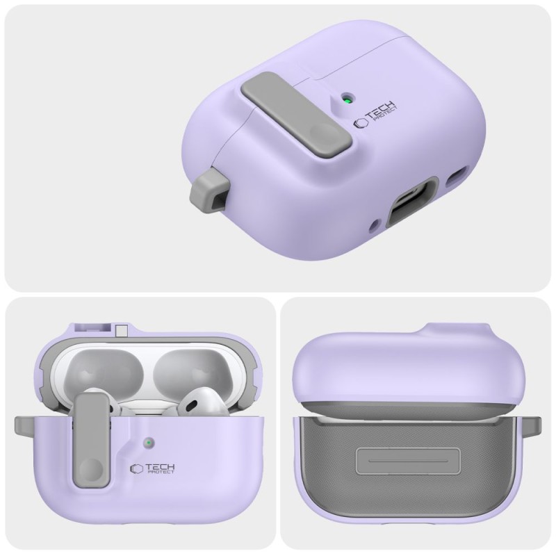 TECH-PROTECT SLIM HOOK Калъф за Apple AirPods Pro 1/2 Лавандула - TECH-PROTECT SLIM HOOK Калъф за Apple AirPods Pro 1/2 Лавандула - 5906302376254