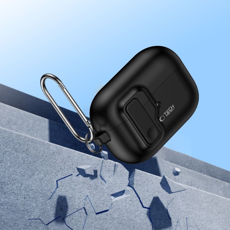 TECH-PROTECT SLIM HOOK Кейс за Apple AirPods Pro 1/2 (черен) - TECH-PROTECT SLIM HOOK Кейс за Apple AirPods Pro 1/2 (черен) - 5906302376261