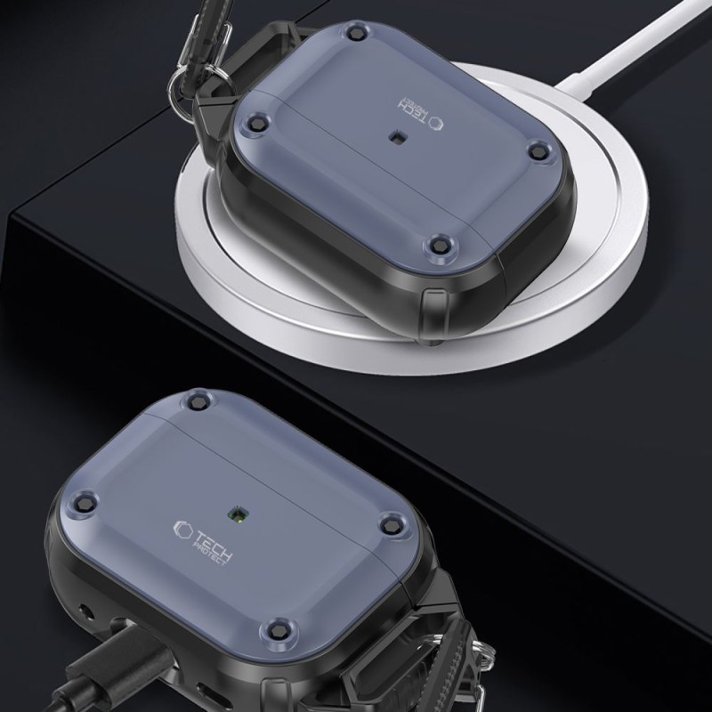 TECH-PROTECT ROUGH HOOK за Apple AirPods Pro 1/2, стоманено синьо - 5906302376308