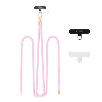 TECH-PROTECT C7S Шнур/каишка за през рамо за телефон, Baby Pink/Gold (rope crossbody)