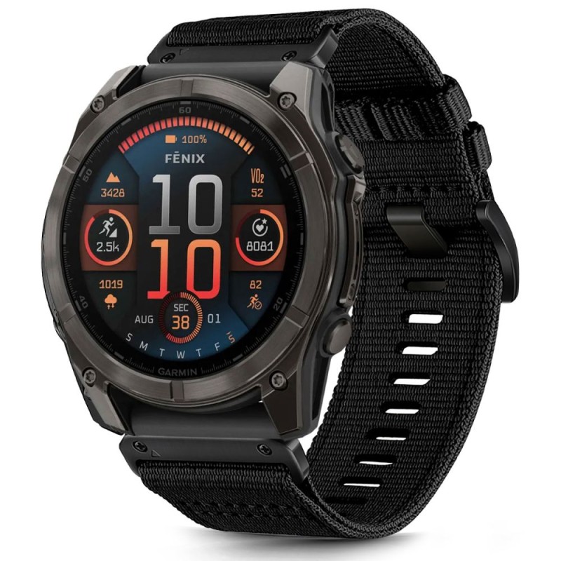 TECH-PROTECT NYLON CLASSIC каишка за Garmin FENIX 5X / 5X PLUS / 6X / 6X PRO / 7X / 8 / 8 PRO (51 мм) черна - TECH-PROTECT NYLON CLASSIC каишка за Garmin FENIX 5X / 5X PLUS / 6X / 6X PRO / 7X / 8 / 8 PRO (51 мм) черна - 5906302376735