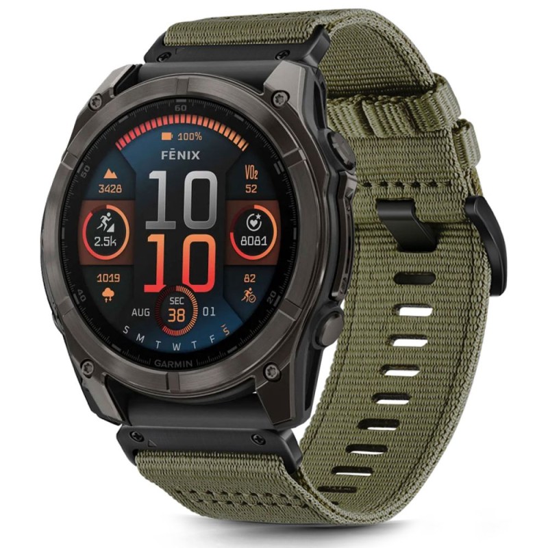 TECH-PROTECT Classic Nylon каишка за GARMIN FENIX 5X / 5X PLUS / 6X / 6X PRO / 7X / 8 / 8 PRO (51 мм) маслинено зелена - TECH-PROTECT Classic Nylon каишка за GARMIN FENIX 5X / 5X PLUS / 6X / 6X PRO / 7X / 8 / 8 PRO (51 мм) маслинено зелена - 5906302376759