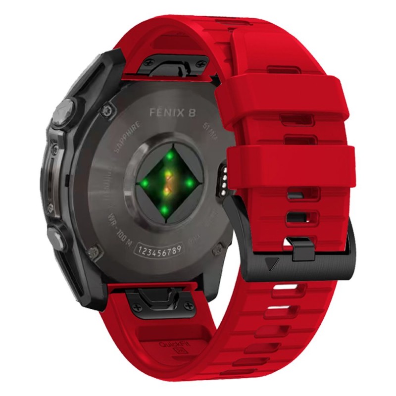 Tech-Protect Silicone Line каишка за Garmin Fenix 5X / 5X Plus / 6X / 6X Pro / 7X / 8 / 8 Pro (51 мм) – червена - 5906302376780