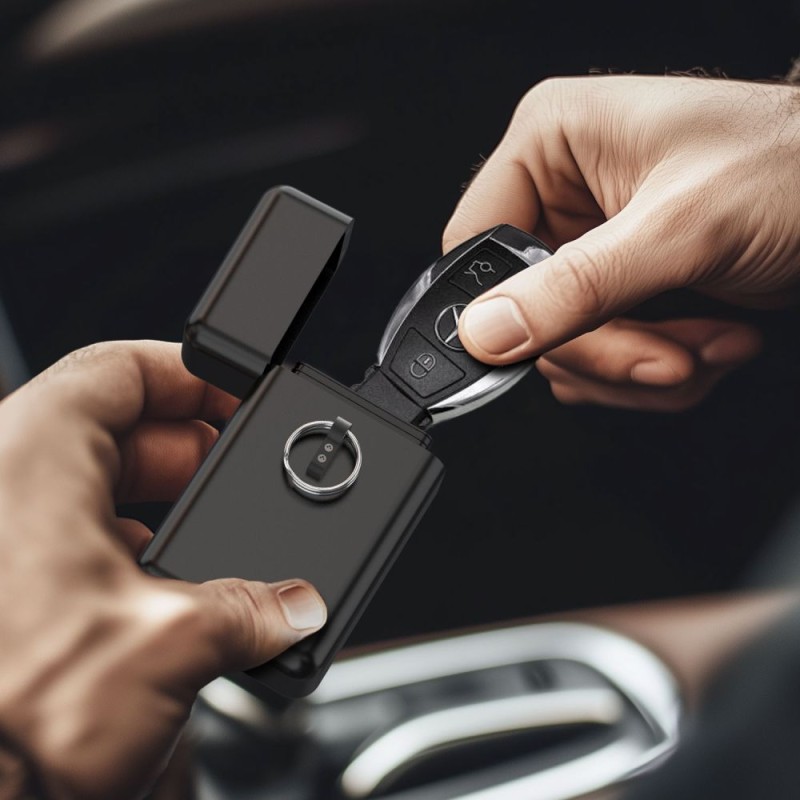 Клетка Фарадеи Tech-Protect KLR200 метален RFID сигнал блокер за ключове без ключ (Keyless), черен - 5906302377008