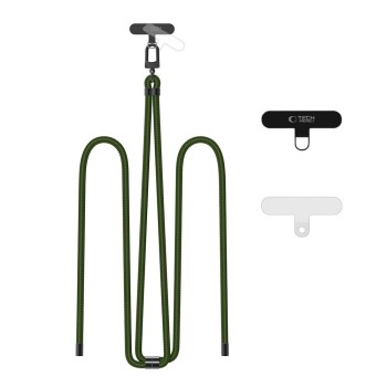 TECH-PROTECT C7S ПЛЕТЕНА ПРЕЗ РАМО КАИШКА (ROPE) HUNTER GREEN/BLACK