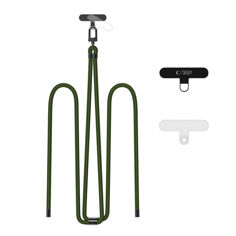TECH-PROTECT C7S ПЛЕТЕНА ПРЕЗ РАМО КАИШКА (ROPE) HUNTER GREEN/BLACK - TECH-PROTECT C7S ПЛЕТЕНА ПРЕЗ РАМО КАИШКА (ROPE) HUNTER GREEN/BLACK - 5906302377312