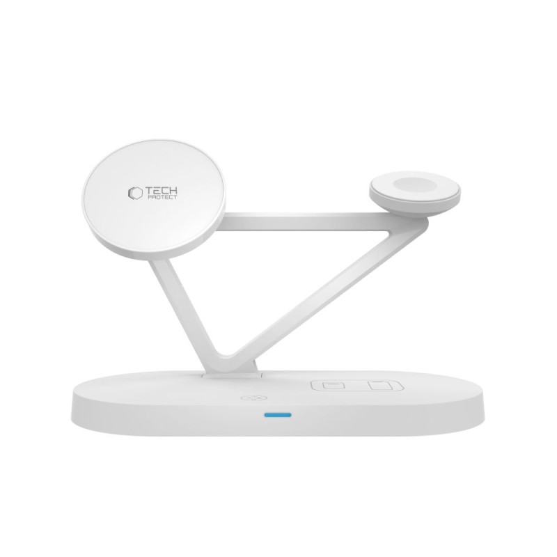 TECH-PROTECT QI15W-A41 3в1 магнитно MagSafe безжично зарядно бяло - TECH-PROTECT QI15W-A41 3в1 магнитно MagSafe безжично зарядно бяло - 5906302380145