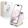 Tech-Protect QI15W-A43 3в1 магнитно MagSafe безжично зарядно – baby pink
