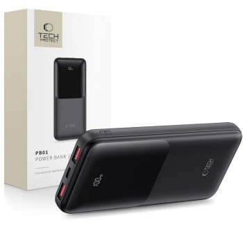 Tech-Protect PB01 Power Bank 10000mAh 22.5W Черен