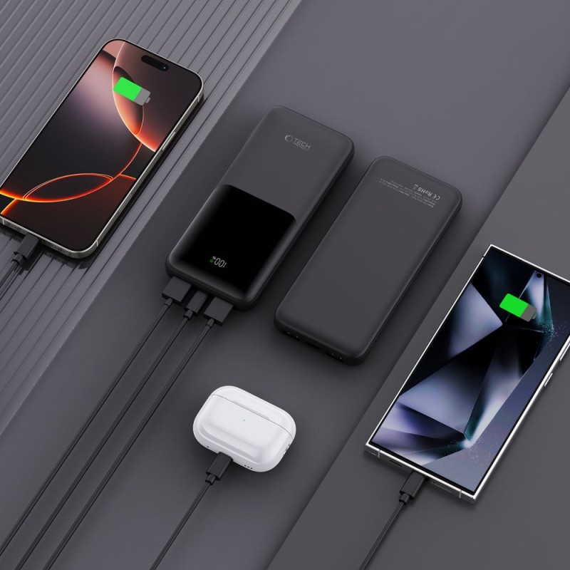 Tech-Protect PB01 Power Bank 10000mAh 22.5W Черен - Tech-Protect PB01 Power Bank 10000mAh 22.5W Черен - 5906302380480
