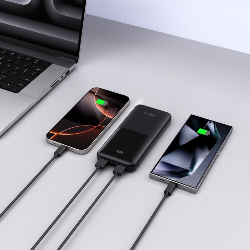 Tech-Protect PB01 Power Bank 10000mAh 22.5W Черен - Tech-Protect PB01 Power Bank 10000mAh 22.5W Черен - 5906302380480