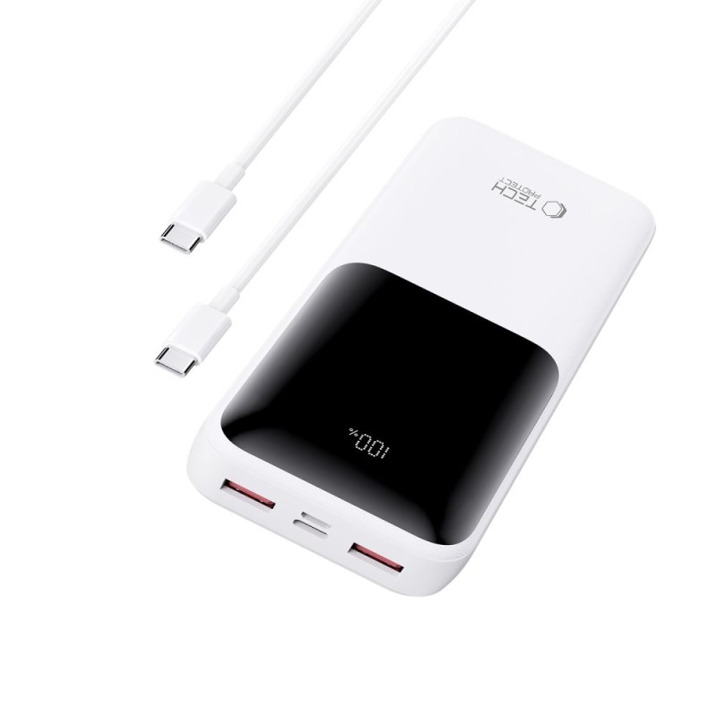 Tech-Protect PB02 Power Bank 20000 mAh 22.5 W (бял) - Tech-Protect PB02 Power Bank 20000 mAh 22.5 W (бял) - 5906302380510