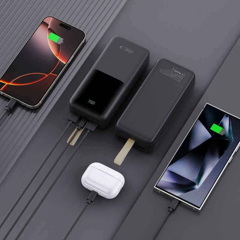 TECH-PROTECT PB03 Power Bank 30000 mAh 22.5W Черен - TECH-PROTECT PB03 Power Bank 30000 mAh 22.5W Черен - 5906302380527