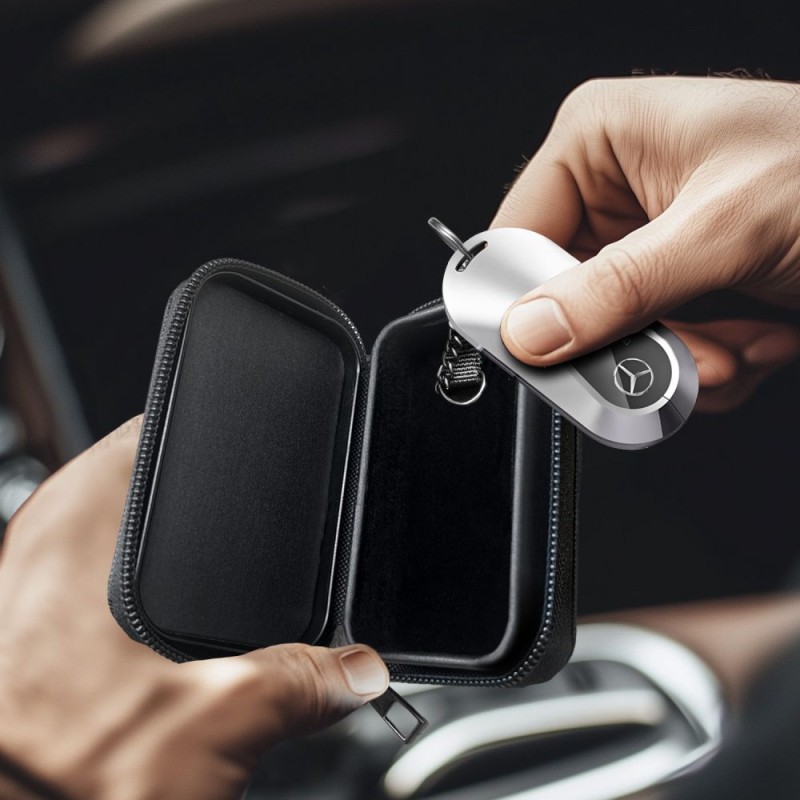 Метална клетка (Клетка на Фарадей) Tech-Protect KLR300 за ключове Keyless RFID, черна (pouch) - 5906302380671
