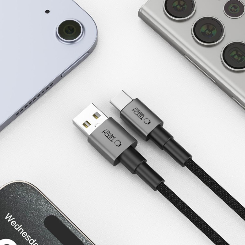 TECH-PROTECT ULTRABOOST DNA USB-C кабел 15W/3A, 200 см, Iron Grey - 5906302380732