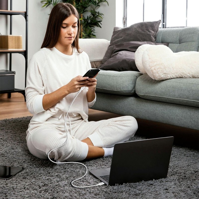 TECH-PROTECT ULTRABOOST LITE кабел USB-C TYPE-C PD 60W/3A 200 см бял - TECH-PROTECT ULTRABOOST LITE кабел USB-C TYPE-C PD 60W/3A 200 см бял - 5906302380916