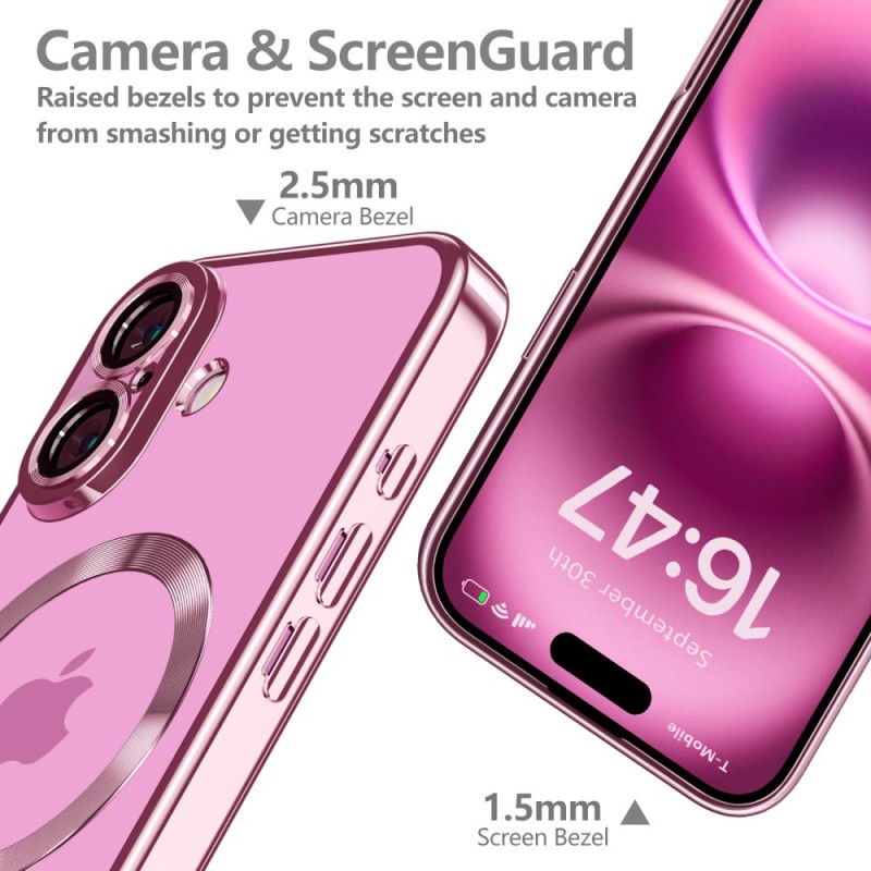 TECH-PROTECT MagFlex MagSafe за iPhone 16, Shiny Rose - TECH-PROTECT MagFlex MagSafe за iPhone 16, Shiny Rose - 5906302380978