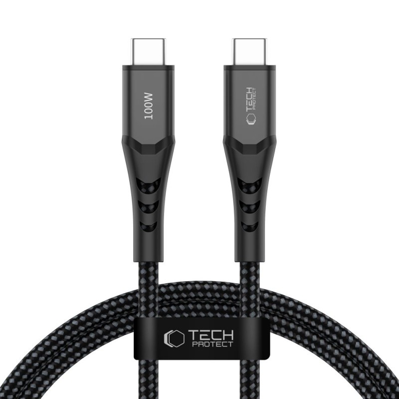 Tech-Protect UB11T Ultraboost USB-C кабел, PD 100W / QC3.0, 100 см, черен - 5906302390717
