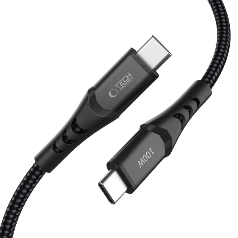 Tech-Protect UB11T Ultraboost USB-C кабел, PD 100W / QC3.0, 100 см, черен - 5906302390717