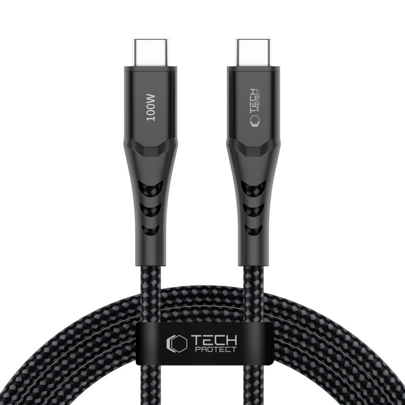TECH-PROTECT UB11T ULTRABOOST USB-C кабел PD 100W / QC3.0, 200 см, черен - 5906302390724