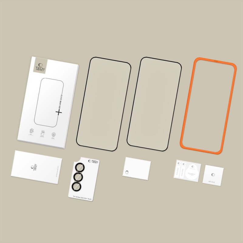 Стъклено закалено Tech-Protect Easy Set+ (3 броя) за Samsung Galaxy S26 Black - Стъклено закалено Tech-Protect Easy Set+ (3 броя) за Samsung Galaxy S26 Black - 5906302390779