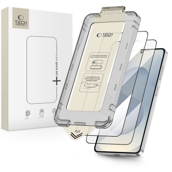 Стъклен протектор Tech-Protect Quick Set+ 2 броя за Samsung Galaxy S26+ Plus (черен)