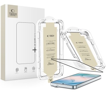 Tech-Protect Quick Set AR+ антирефлексно стъкло 9H за Samsung Galaxy S26+ Plus (черно)