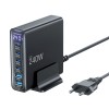 TECH-PROTECT DC240W-GaN 6-портов настолен заряден с PD 240W / QC3.0, черен - 5906302390878