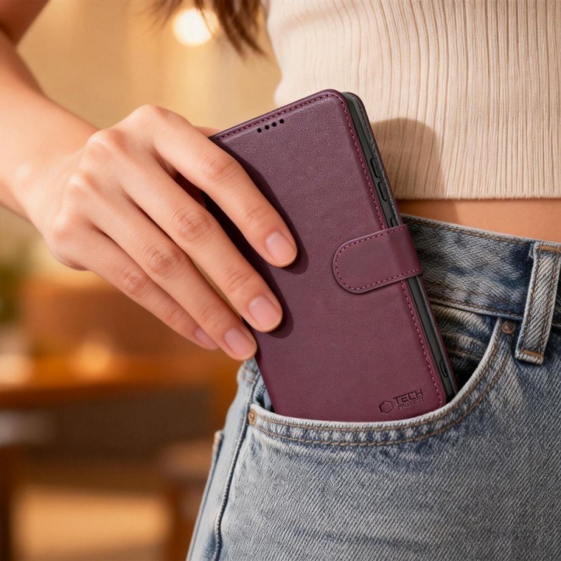 Tech-Protect Wallet Etui за Samsung Galaxy A27 5G Mulberry (бордо) - 5906302392582