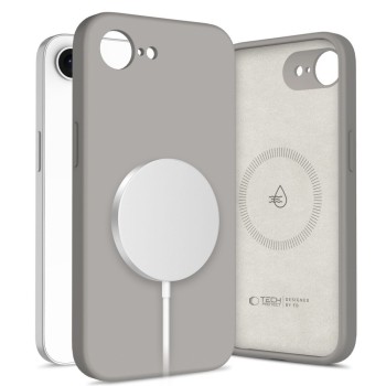 TECH-PROTECT силиконов калъф MagSafe за iPhone 16E / 17E Stone Grey