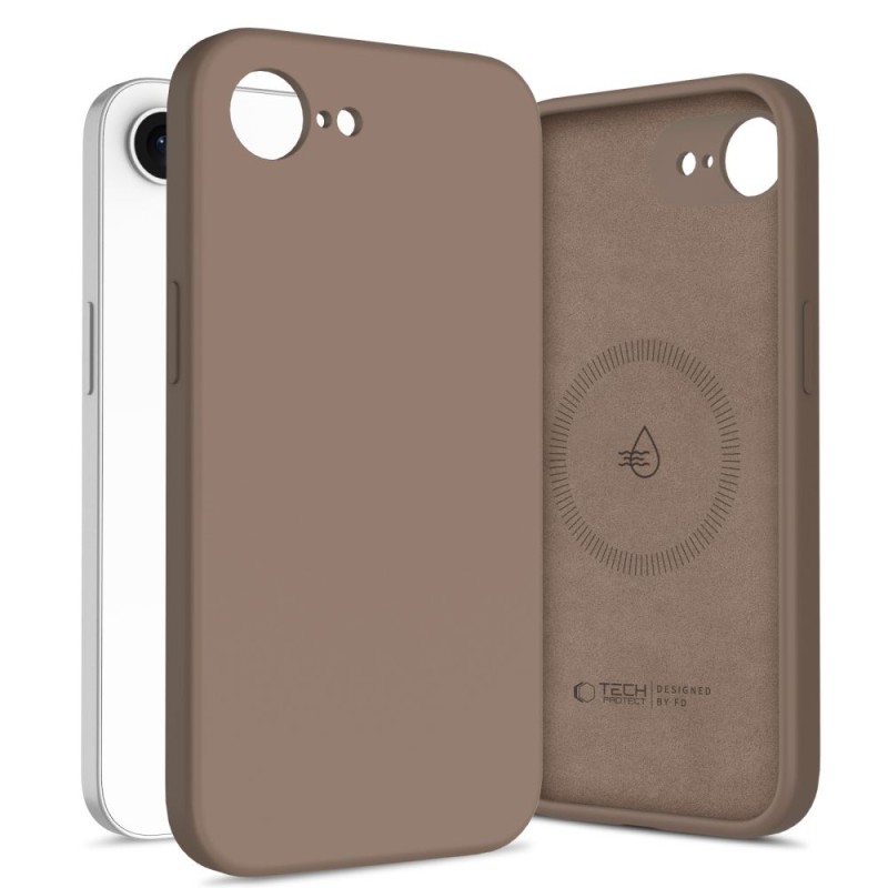 TECH-PROTECT Силиконов MagSafe кейс за iPhone 16E / 17E, шоколадово кафяв - 5906302392780