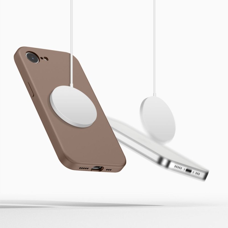 TECH-PROTECT Силиконов MagSafe кейс за iPhone 16E / 17E, шоколадово кафяв - 5906302392780