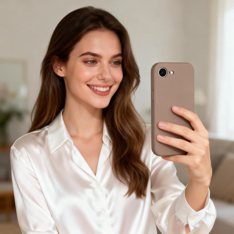 TECH-PROTECT Силиконов MagSafe кейс за iPhone 16E / 17E, шоколадово кафяв - 5906302392780