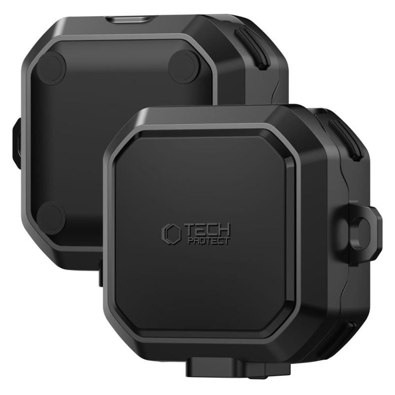 TECH-PROTECT CARBONOX MagSafe калъф за Samsung Galaxy Buds 4 / 4 Pro Black (с карабинер) - TECH-PROTECT CARBONOX MagSafe калъф за Samsung Galaxy Buds 4 / 4 Pro Black (с карабинер) - 5906302392933