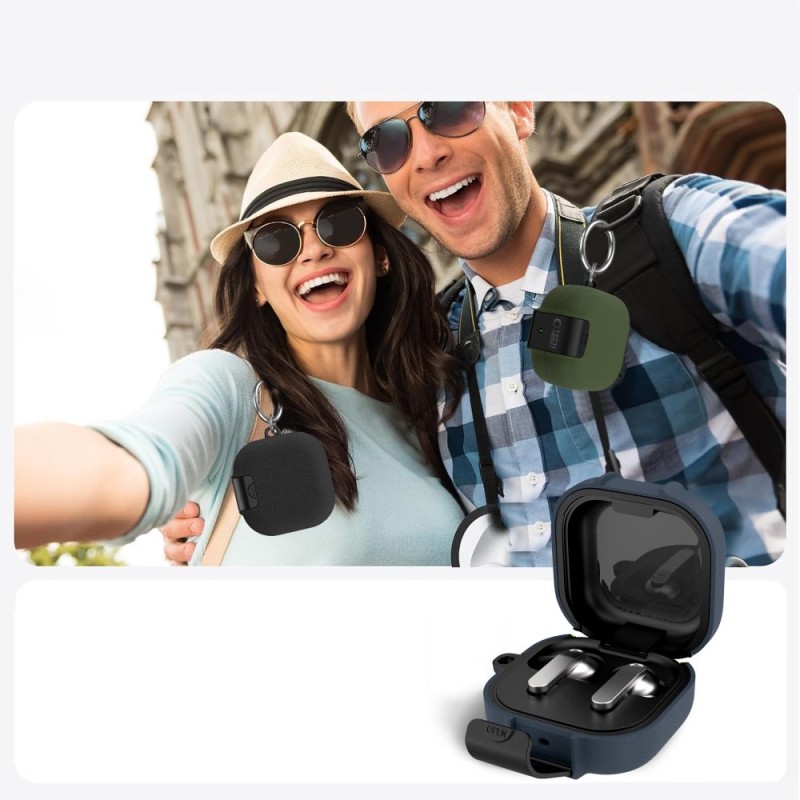TECH-PROTECT SLIM HOOK Калъф за Samsung Galaxy Buds 4 / 4 Pro Fluffy Blue - 5906302392964