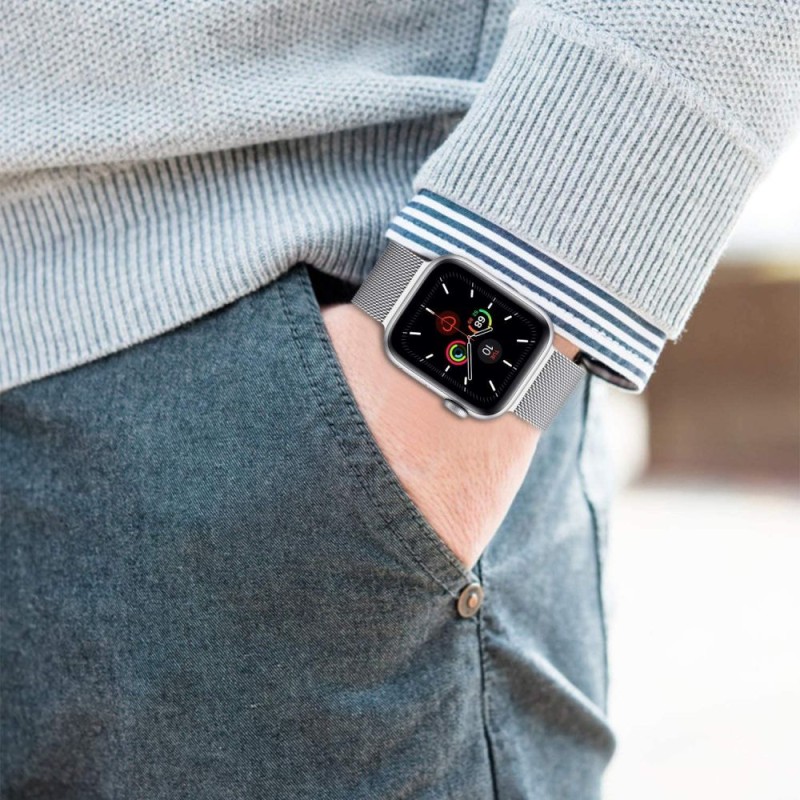 TECH-PROTECT MILANESEBAND ЗАМЕНЯЕМА КАИШКА ЗА APPLE WATCH 8 / 9 / 10 / 11 / SE / ULTRA (44 / 45 / 46 / 49 ММ) СРЕБЪРНА - TECH-PROTECT MILANESEBAND ЗАМЕНЯЕМА КАИШКА ЗА APPLE WATCH 8 / 9 / 10 / 11 / SE / ULTRA (44 / 45 / 46 / 49 ММ) СРЕБЪРНА - 5906735412666