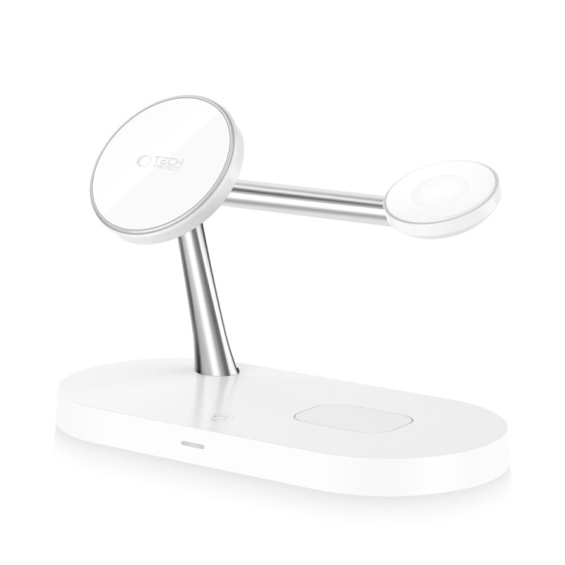 TECH-PROTECT A12 3в1 Магнитно MagSafe безжично зарядно, бяло - 6216990211850