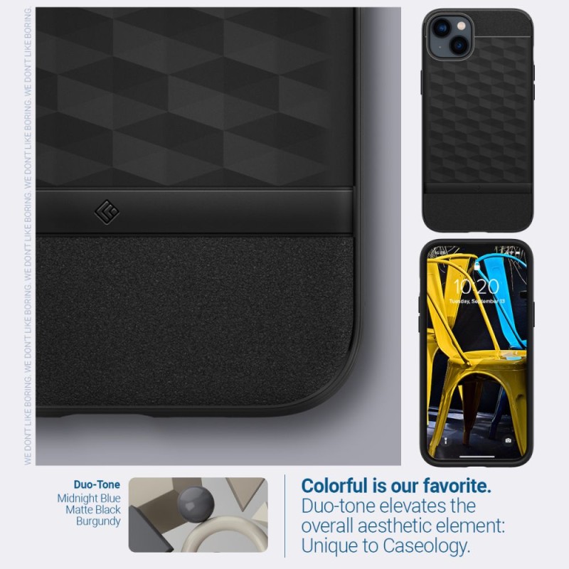 Spigen Caseology Parallax MagSafe за iPhone 14 Plus / 15 Plus, матово черно - Spigen Caseology Parallax MagSafe за iPhone 14 Plus / 15 Plus, матово черно - 810083831596-ACS04927