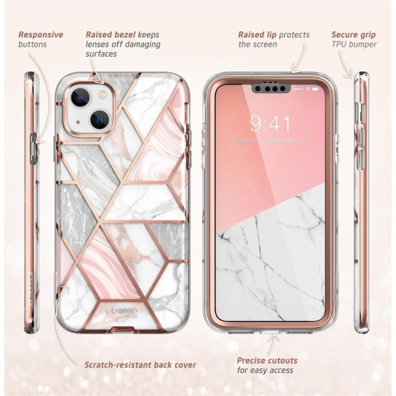 SUPCASE COSMO Marble кейс за iPhone 14 Plus / 15 Plus (Marble) - 843439119406