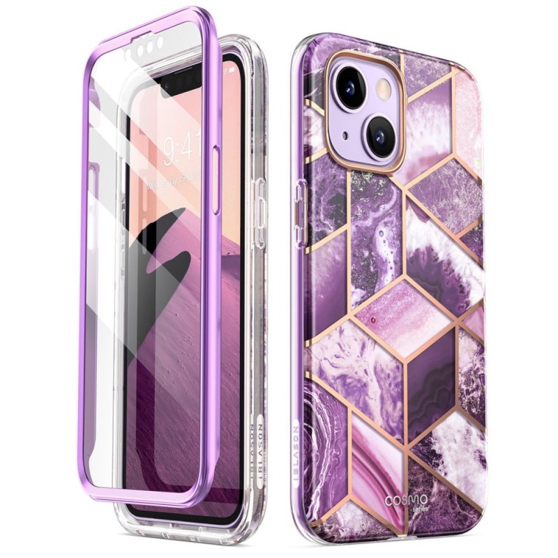 SUPCASE COSMO за iPhone 14 Plus / 15 Plus Marble Purple (калъф, броня) - 843439119413