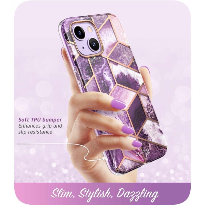SUPCASE COSMO за iPhone 14 Plus / 15 Plus Marble Purple (калъф, броня) - 843439119413