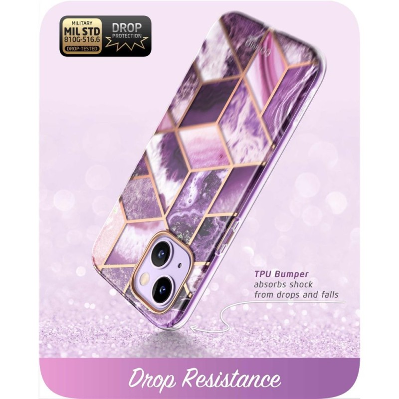 SUPCASE COSMO за iPhone 14 Plus / 15 Plus Marble Purple (калъф, броня) - 843439119413