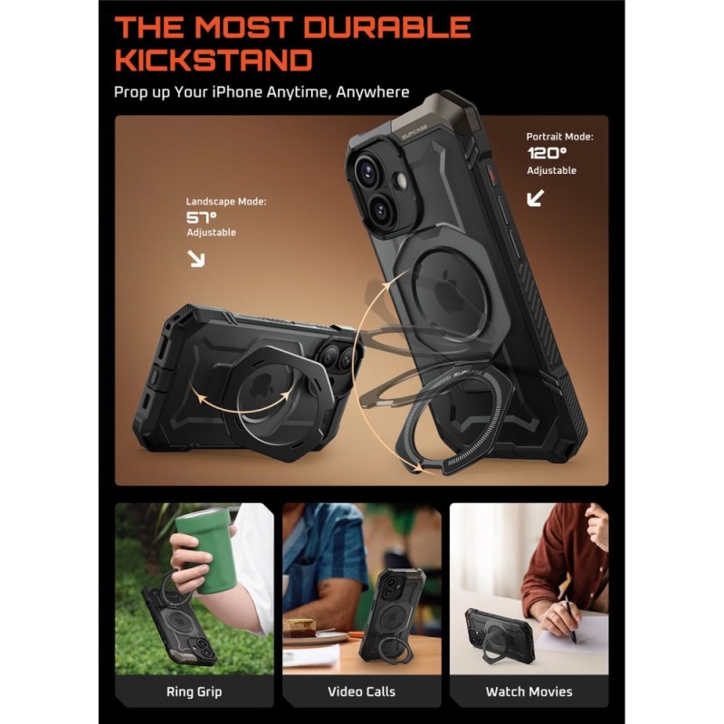 SUPCASE UB GRIP MagSafe калъф за iPhone 17 (черен) - SUPCASE UB GRIP MagSafe калъф за iPhone 17 (черен) - 843439159167