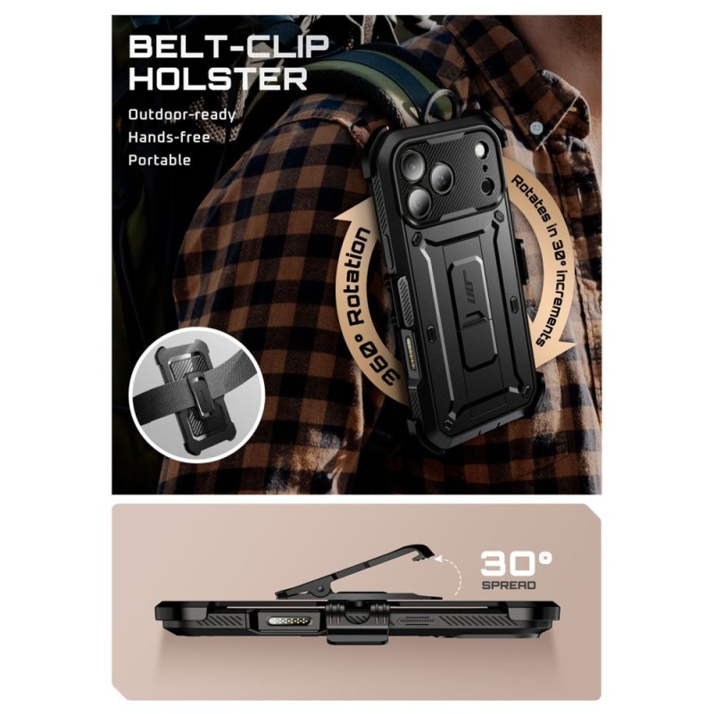SUPCASE Unicorn Beetle Pro за iPhone 17 Pro Black (черен) - 843439159204