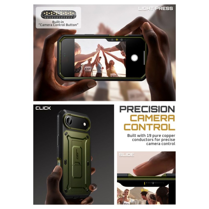 SUPCASE Unicorn Beetle Pro за iPhone Air – Guldān (черен/златист) - 843439159327