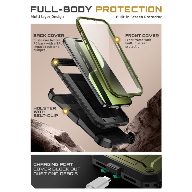 SUPCASE Unicorn Beetle Pro за iPhone Air – Guldān (черен/златист) - 843439159327