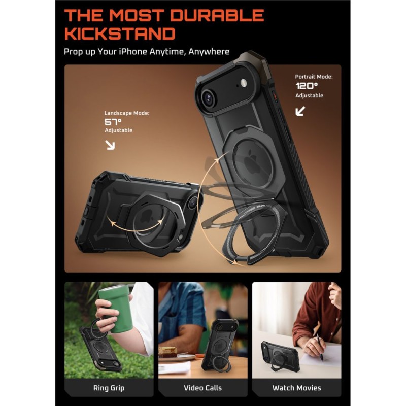Supcase UB Grip MagSafe – кейс за iPhone Air (Black) - Supcase UB Grip MagSafe – кейс за iPhone Air (Black) - 843439159334