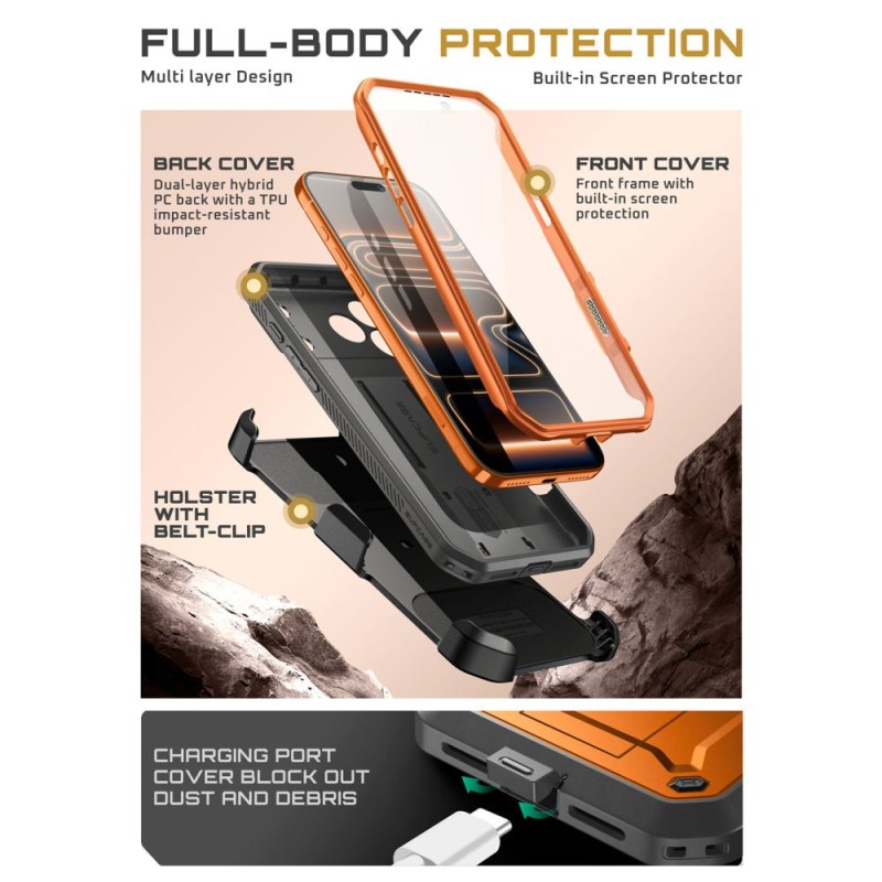 SUPCASE UNICORN BEETLE PRO за iPhone 17 Pro Max Coral - SUPCASE UNICORN BEETLE PRO за iPhone 17 Pro Max Coral - 843439159846