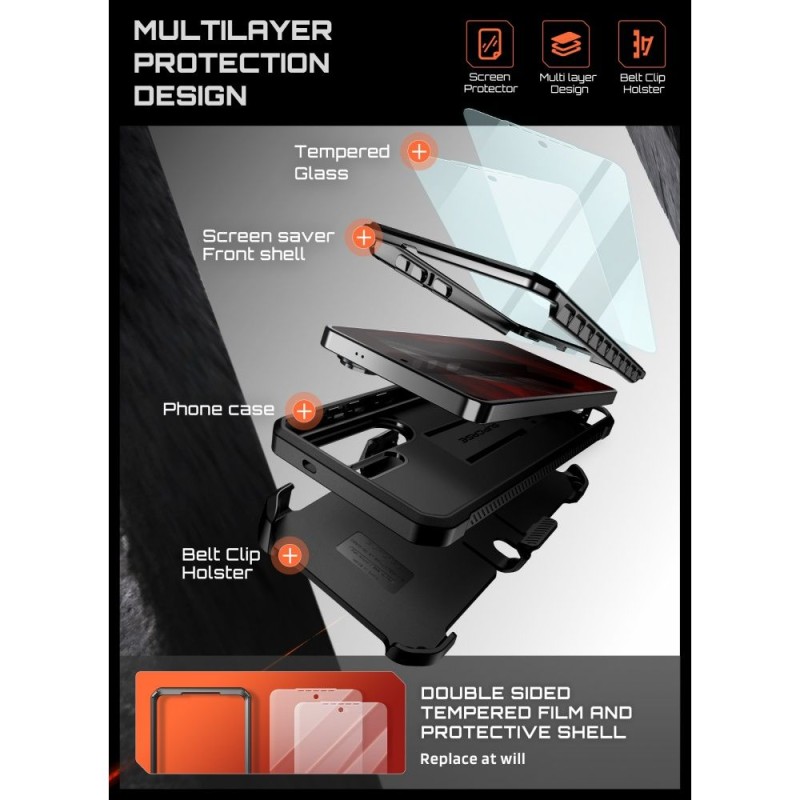 SUPCASE UNICORN BEETLE PRO + TEMPERED GLASS 2-PACK за Samsung Galaxy S26 Ultra Black (843439160729) - SUPCASE UNICORN BEETLE PRO + TEMPERED GLASS 2-PACK за Samsung Galaxy S26 Ultra Black (843439160729) - 843439160729