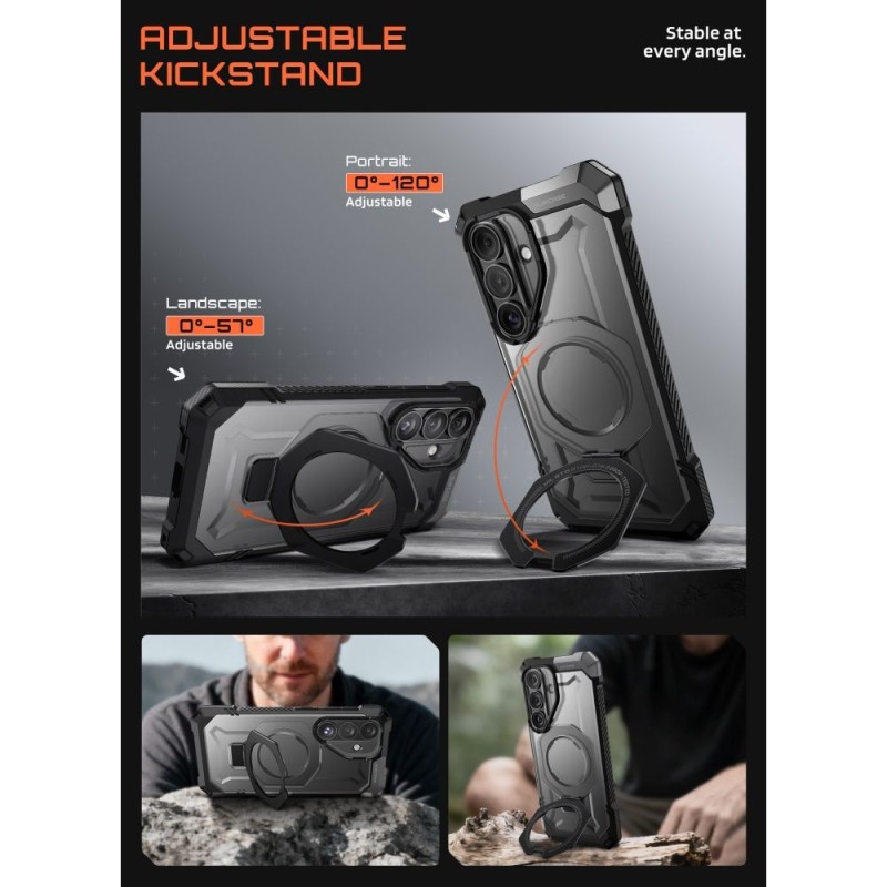 SUPCASE UB GRIP MAG MagSafe – ПАНЦЕРНО ХИБРИДНО КАЛЪФЧЕ за Samsung Galaxy S26 (BLACK) - SUPCASE UB GRIP MAG MagSafe – ПАНЦЕРНО ХИБРИДНО КАЛЪФЧЕ за Samsung Galaxy S26 (BLACK) - 843439160828
